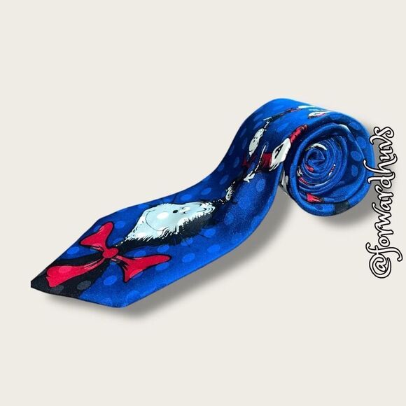 Vintage 90s Dr. Seuss Silk Tie – Cat in the Hat Comes Back, ABC Design - Picture 9 of 11